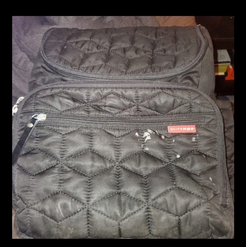 Skip Hop Quilted Black  Diaper Backpack